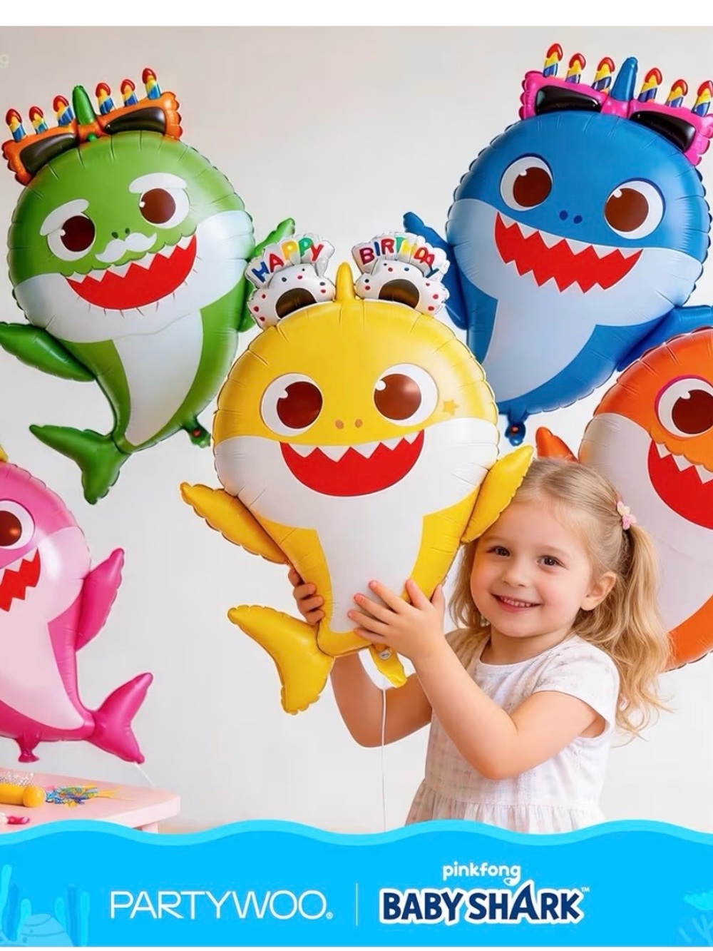 Pinkfong Baby Shark Yellow Birthday Balloon - Cute Shark Party Decor